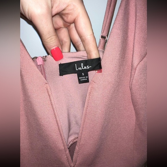 LULUS Dare to Take the Plunge Dusty Pink Tulip Mini Dress - size S - Picture 8 of 11